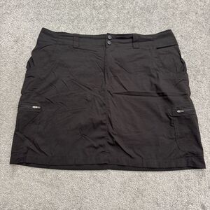L.L. Bean Cargo Mini Skort Skirt Womens 14 Regular Black Nylon Outdoor Camping